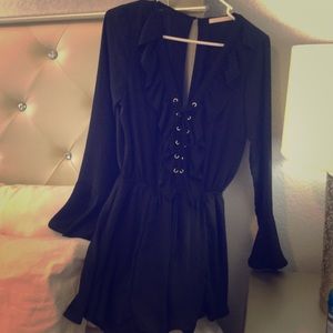 Black shorts jumpsuit